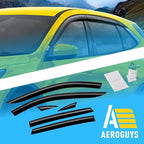 Extra Durable Window Deflectors Tape-On Window Visors Rain Guards Fit for Ford Escape 2020-2026, Sun Visors, Wind Vent for Shades, Exterior Car Accessories - 6pcs. AG0166