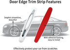 4PCS Car Door Edge Guards,Anti-Scratch Car Door Protector Trim Strip with Self Adhesive for Car Decor,Universal Exterior Car Accessories Door Guards for Cars Trucks SUVs (White)