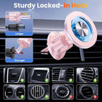 for MagSafe Magnetic Car Phone Holder [2026 Upgraded Strongest Magnet] Car Mount Suction Cell Stand for Dashboard Windshield Vent Compatible with iPhone 16/15/14/13/12/11 Android etc-Pink