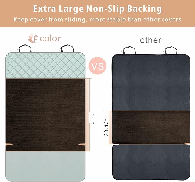 SUV Cargo Liner for Dogs, Water Resistant Pet Cargo Cover Dog Seat Cover Mat for SUVs Sedans Vans with Bumper Flap Protector, Non-Slip, Large Size Universal Fit, Grey