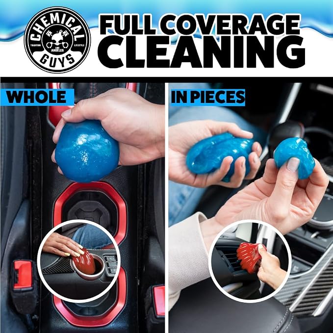 Sticky Icky Car Cleaning Gel, Green Apple & Sweet Strawberry Scent - Detailing Kit, Car Dust Crevice Cleaner, Slime Auto Air Vent, Cleaning Putty For Keyboard Cleaner (2 Pack) - CJK1002