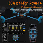 Single Din Car Radio with Apple CarPlay, Backup Camera，External Mic,Single Din Touchscreen Radio Supports Android Auto, Bluetooth, Dual Physical Knobs,SWC, EQ, FM Radio (Black)