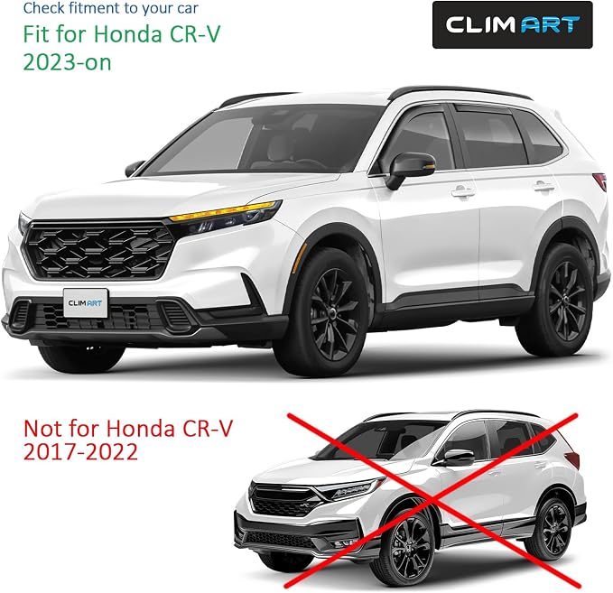 in-Channel Incredibly Durable Rain Guards for Honda CR-V (CRV) 2023-2026, Original Window Deflectors, Vent Window Visors, Vent Deflector, 4 pcs. - 623100