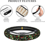 Wild Strawberry Elastic Steering Wheel Cover Non-Slip Breathable Steering Wheel Protector Fit Auto, SUVs, Truck