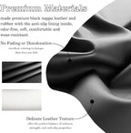 All Black Car Steering Wheel Cover, Nappa Leather, Bottom Color Blocking, Universal 14.5-15 Inch Leather Anti-Slip Breathable Auto Steering Wheel Covers for Men Women