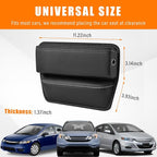 Car Seat Gap Organizer, Premium Leather Auto Seat Storage Box, Vehicle Adjustable Front Seat Gap Filler, Car Seat Side Pocket Organizer for Phones, Glasses, Keys, Money, Cards (Black)