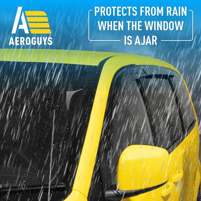Extra Durable Window Deflectors Tape-On Window Visors Rain Guards Fit for Dodge Grand Caravan 2008-2020, Sun Visors, Wind Vent for Shades, Exterior Car Accessories - 4 pcs. AG0895