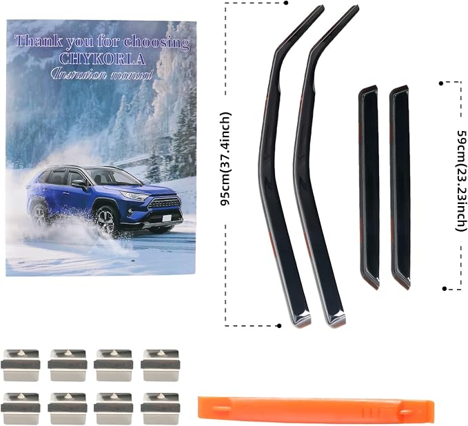 in Channel Rain Guards Fit for Chevrolet Chevy Blazer 2019 2020 2021 2022 2023 2024 2025 2026, Smoke Tinted Side Window Wind Deflectors, Vent Window Visors Shades Shield, 4pcs