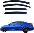 Outside Mount Window Visors Deflectors for 2016-2021 Honda Civic Sedan | Rain Guards for 16-21 Civic Sedan,Premium Rain Protection,Fresh Air Ventilation,Easy Install,Car Accessories-4PCS