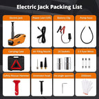 Electric Car Jack Kit 5 Ton 12V Cordless Hydraulic Floor Jack with Remote Control & Tire Inflator – Portable Emergency Lifting Kit for SUV, Sedan, Truck, Lifting Height 4.7-18 Inch
