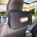 Upgraded Large Car Tissue Holder Premium PU Leather Tissues Box Cover Backseat Rectangular Napkin Holder for Car Fits for 120 Standard Kleenex Tissues Box for Car Organization Accessories Black