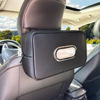 Upgraded Large Car Tissue Holder Premium PU Leather Tissues Box Cover Backseat Rectangular Napkin Holder for Car Fits for 120 Standard Kleenex Tissues Box for Car Organization Accessories Black