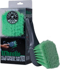 Wheelie All Exterior Surface and Wheel Brush, Wheel Cleaner Brush with Soft Bristles, Safe Cleaning of Rims, Tires, and Exterior Surfaces on Cars, Trucks, Motorcycles, RVs, & More, Green