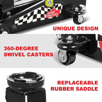 Floor Jack 1.5 Ton (3,000 LBs) Hydraulic Car Jack, Lifting Range from 5.1 Inch to 12.6 Inch, Fits Sedans Automotive Black