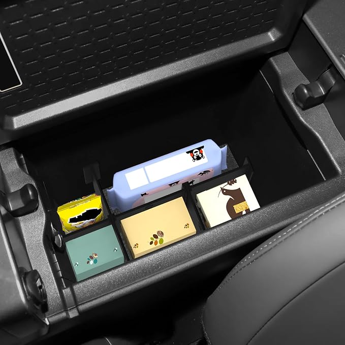 Center Console Dividers for Toyota RAV4 2026 ABS Interior Accessories Armrest Box Insert Storage Dividers Black