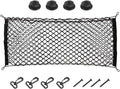 Car Rear Cargo Net, Adjustable Elastic Storage Organizer Net, Trunk Cargo Storage Net, Universal Fit for Car, Vehicle, SUV (35.4" x 11.8")