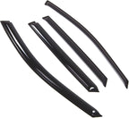 WD2-806B Dark Smoke 4 Pcs Set Window Visor (Outside Mount) Deflector Rain Guard Compatible with 2017-2018 Hyundai Grand Santa Fe, Santa Fe XL