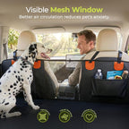 Back Seat Extender for Dogs, Hard Bottom Dog Car Seat Cover for Back Seat, Upgraded Waterproof PU Leather, Easy to Clean, Anti-Scratch & Durable Dog Hammock for Car and SUV, Holds 400lbs, Black
