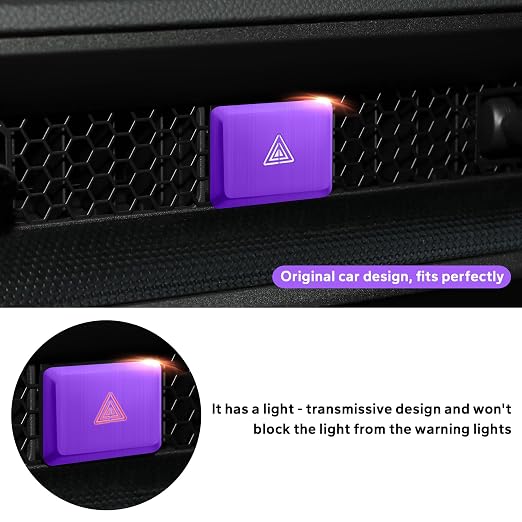 Polodunn for Honda Civic 2022-2025, for Accord/HRV/CRV 2023-2025, for Acura Integra 2023 2024 - Hazard Warning Light Push Button Cover, Emergency Flashers Trim Accessories (Purple)