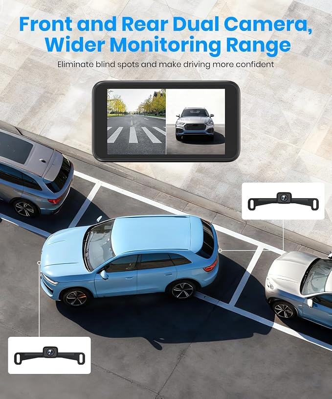 Wireless Backup Camera:1080P HD Dual-Channel Monitor, Easy Installation,Stable Digital Transmission Signal,IP69K Waterproof Night Vision Back Up Camera for Truck,SUV,Car,Vans
