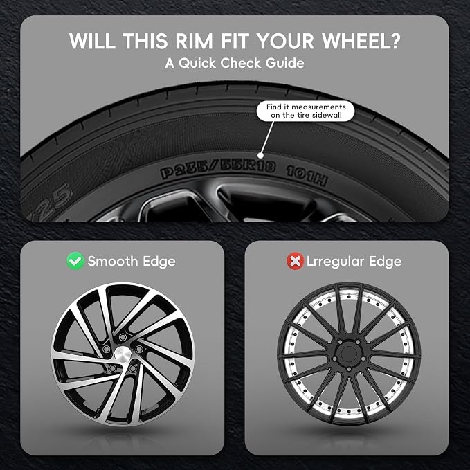 Black 22" Rim Protector, Aluminium Alloy Wheel Protection Ring, Wheel Rim Protector Strips for Curb Rash Prevention, Universal Wheel Accessories for Cars, Trucks, SUVs & Tesla All Models, 4PCS