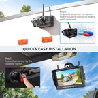 Dual Magnetic Wireless Backup Cameras - HD1080P 7” DVR Monitor, Stable Signal for RV/Trailer/Truck/Tractor/Camper/Hitch/Travel, 1-Min Install-Free, Clear Night Vision Back Up Camera (ACT702)