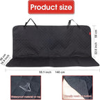 Dog Car Seat Cover, Back Seat Cover for Dogs Pet Car Seat Protector Waterproof Bench Car Seat Cover, Non-Slip Rear Seat Cover with 4 Safety Belt Openings for Safe Travel, Fits Cars Trucks SUVs