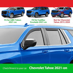 Goodyear Shatterproof in-Channel Window Deflectors for Chevy Tahoe/Cadillac Escalade/GMC Yukon 2021-2026, Rain Guards, Window Visors for Cars, Vent Deflector, Car Accessories, 4 pcs - GY008406