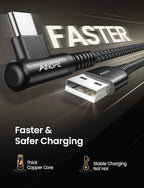 AINOPE USB Type C Cable [4-Pack 3.3ft/3.3ft/6.6ft/10ft] 3.1A Fast Charging USB to USB C Cable, Nylon Braided USB C Charging Cable Compatible with Galaxy S21+ Ultra, iPad mini/Air/Pro, Pixel 6X