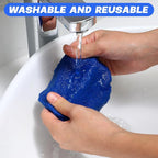 10 Pcs Windshield Cleaner Tool Car Window Cleaning Supplies with Extendable Handle Include 6 Washable Microfiber Bonnets 2 Empty 60ml Spray Bottle Glass Wiper Kit(Royal Blue)
