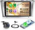 8 Core 6+128G Android 15 Car Stereo for Toyota Camry 2006 2007 2008 2009 2010 2011 Wireless Carplay Android Auto, 9’’ Touchscreen Radio GPS Bluetooth Mirror Link WIFI FM/RDS 32EQ DSP Backup Camera SWC