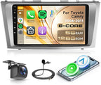 8 Core 6+128G Android 15 Car Stereo for Toyota Camry 2006 2007 2008 2009 2010 2011 Wireless Carplay Android Auto, 9’’ Touchscreen Radio GPS Bluetooth Mirror Link WIFI FM/RDS 32EQ DSP Backup Camera SWC