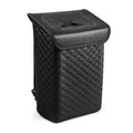 Car Trash Can with Lid, Leather Garbage Can, Leakproof and Removable Interior Liner, Multipurpose Hanging Garbage Bin with Quick Access Magnetic Opening, Trash Bin for Car (2 Gallon/7.5L)