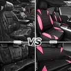 Waterproof Car Seat Covers Full Sets, Universal Fit Seat Covers for Cars, EVA Neoprene Seat Cover Set Full Sets, Interior Covers for Auto SUV,Vans,sedans, Trucks,(Black Pink)