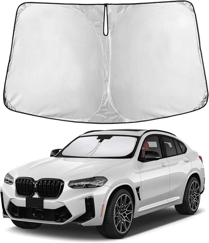 Windshield Sunshade Compatible for BMW X4 2019-2023 2024 2025, Sun Visor for Front Windshield & Window Sun Shade Cover, UV Heat Blocker & Protector, Car Accessories