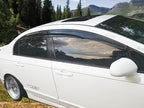 Fit 2006-2011 Honda Civic Sedan 4-Door Only Tape On External Window Visor |, Acrylic, Smoke Tinted, Sun Rain Wind Guards Shield, Vent Wind Deflector, Rainproof & Anti Fog, Waterproof