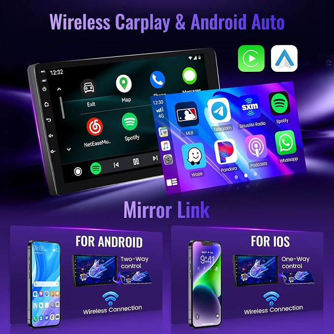 5G Wifi 8-core 4G+64G Car Stereo for Honda Civic 2013-2017 with 9-Inch 1280P QLED Touchscreen Wireless Carplay Android Auto OTA, Bluetooth 5.1 Car Radio DSP/Hi-Res Audio WIFI SWC GPS AHD Backup Camera