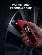 Digital Tire Pressure Gauge 3-300PSI Calibrated to ANSI B40.7 Grade 2A (0.5%), Backlight and Flashlight, Presta Valve Adaptor Included, 4 Units, AAA Batteries, Red, 2Pack