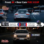 Dash Cam Front and Rear, 4K+1080P Dual Dash Camera for Cars, Free 64GB Card (256GB Max), 5.8GHz WiFi Up to 20MB/s, WDR Night Vision, 3" IPS, G-Sensor, Loop Recording, 24H Parking Mode