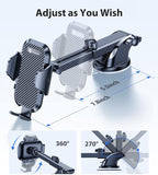 2026 Ultimate Sturdy Car Phone Holder [Upgraded 95+LBS Strongest Suction] Universal Long Arm Cellphone Mount for Car Dashboard Windshield Vent Truck Boat for iPhone 17 16 Pro Max & Android