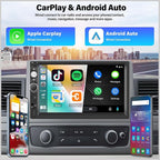 Double Din A-pple CarPlay Car Stereo with Carplay Android Auto,Bluetooth,7" HD Touchscreen 2 Din Car Radio Car Multimedia MP5 Player AUX/USB/TF Card Input Mirror Link,FM,SWC+12 LEDs-Backup Cam Mic USB