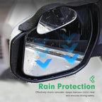 2 PCS Car Blind Spot Mirrors with Side Mirror Rain Guard, 2-in-1 Side Mirror Visor Rain Guards with Blind Spot Mirrors, Wide Angle Auxiliary Mirrors, Universal for Most Cars (Black)