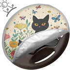 Black Cat Steering Wheel Sun Shade Cover 17 inch Anti-Heat Steering Wheel Cover for Blocking Sun & Heat,Cute Car Steering Wheel Accessories for Women Universal Fit for Most Cars SUV Trucks