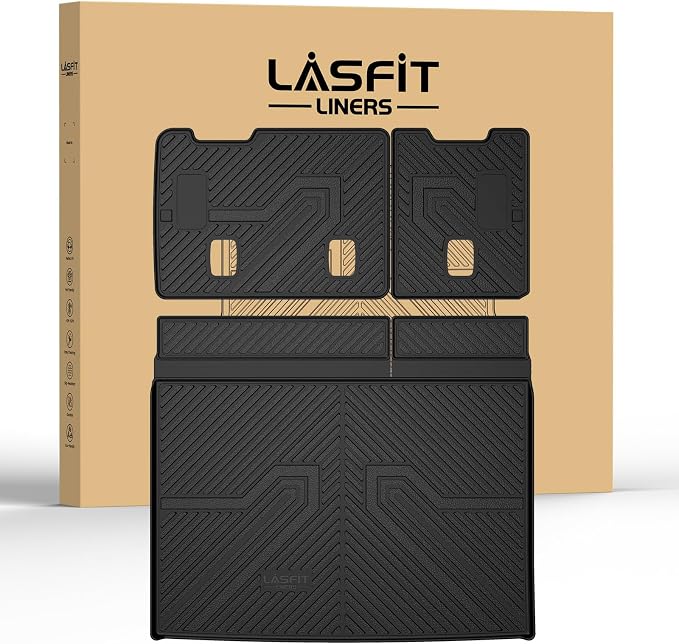 Trunk Mat with Backrest Mat 2015-2020 for Chevrolet Chevy Suburban/GMC Yukon XL(Not Fit Yukon)/Cadillac Escalade ESV(Only Escalade ESV, Not Fit Escalade), All Weather TPE Mat