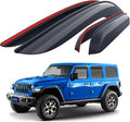 Goodyear Shatterproof Side Window Deflectors for Jeep Wrangler JL 2018-2026/Jeep Gladiator 2020-2026, Tape-on Rain Guards, Window Visors, Vent Deflector, Vent Visor, Car Accessories, 4 pcs - GY008942