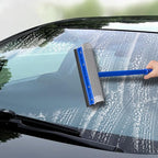 2-in-1 Car Window Cleaner, Multi-Use Car Windshield Cleaning Tool, with 15.9" Handle, 8" Soft Rubber Blade & Highly Absorbent Sponge, Home, Car, Glass, Shower, Outdoor Window Cleaning