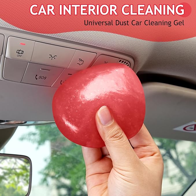 Car Cleaning Gel Car Cleaning Putty Car Putty Car Interior Cleaner Car Slime Car Detailing Kit Car Accessories Gifts for Men Women Stocking Stuffers Red