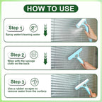 3 in 1 Window Cleaning Scraper, Window Squeegee with Sprayer, Window Cleaning Scraper for Windows, Walls, Car Windshields, Bathrooms, Kitchens, All-Purpose Window Cleaner Tool (Yellow)