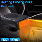 200W Portable Car Heater, 12 Volt Heaters for Cars, Auto Vehicle Windshield Defogger Defroster,2 in 1 Fast Heating & Cooling, Auto Ceramic Heaters Fan 360 Degree Rotary Defroster Defogger