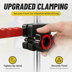 Heavy Duty Steel Bow Hanger for Truck, Red Wave Anti-Slip Hook & Upgraded Twist-Lock Clamp, Universal Compound Bow Holder with 3 Shims for 10-14mm Headrest, Archery Hunting Gear Safe Storage